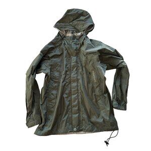 Marmot Youth M/8 PreCip Rain Jacket Hooded Green Nylon Lightweight
